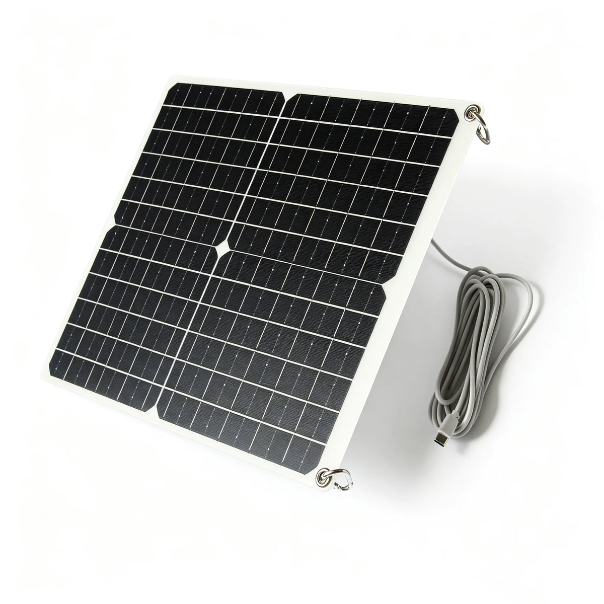 Angled front of the panel with cable