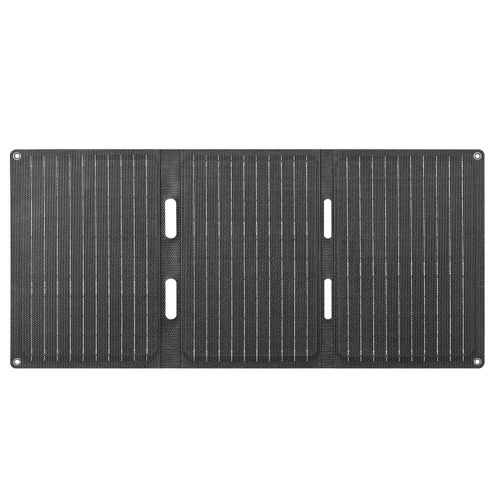 Front of the unfolded three-section solar panel