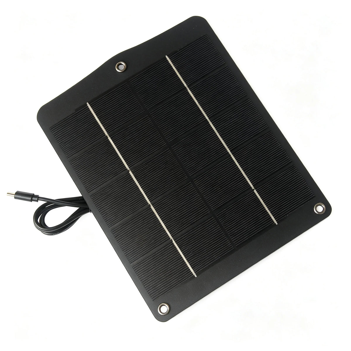 Black 6W monocrystalline panel with attached cable