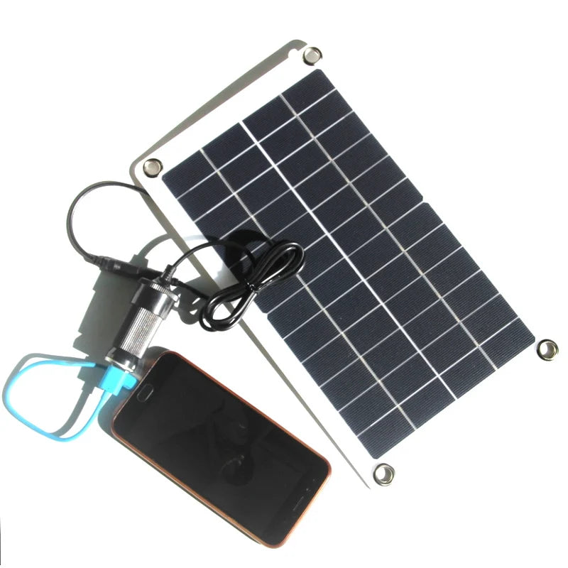 Panel and accessory shown in a phone charging example