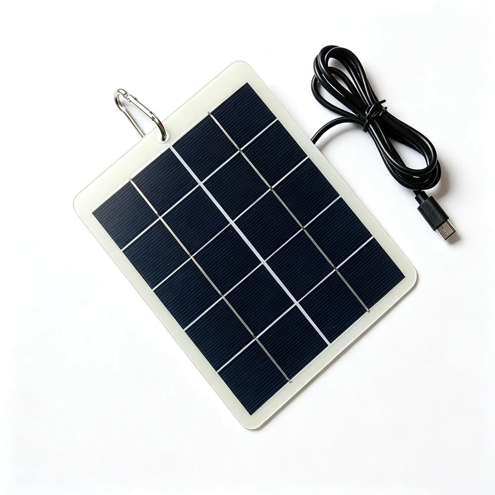 3W white USB-C panel with attached carabiner