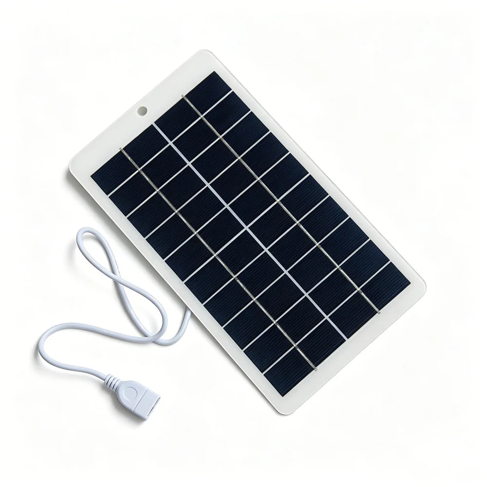 White solar panel with USB output lead