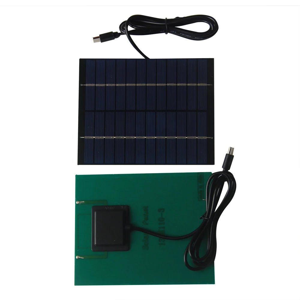 Front and back of 2W solar panel