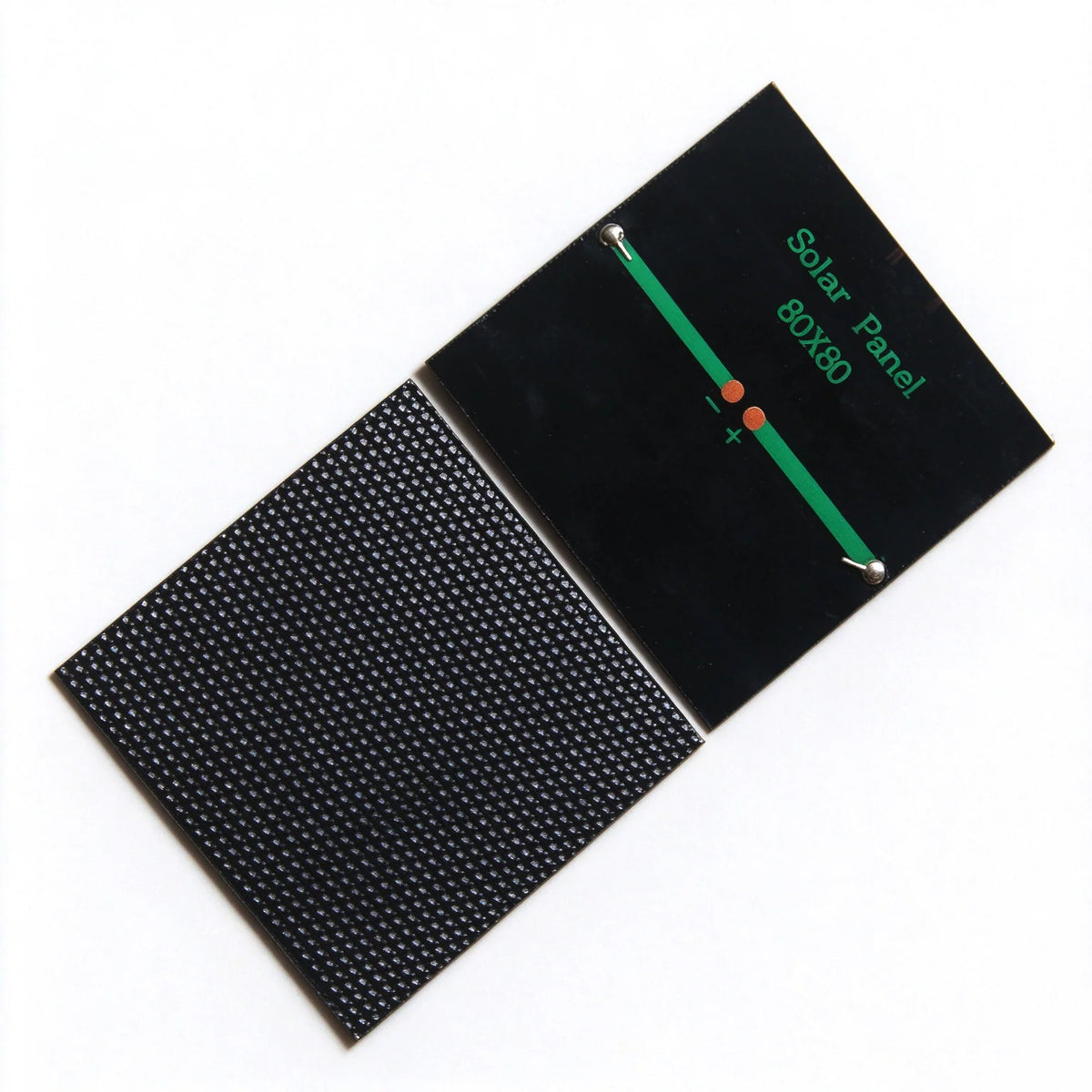Front and back of one mini solar panel