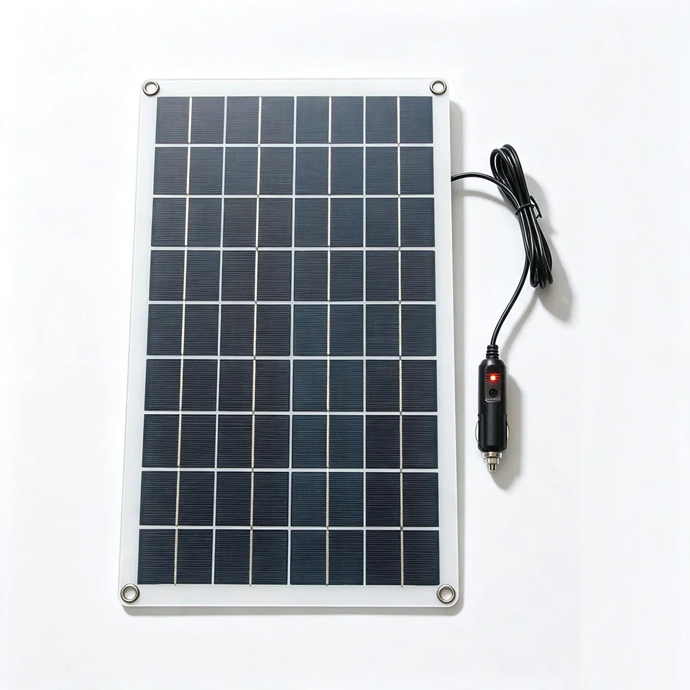 Panel with car plug lead
