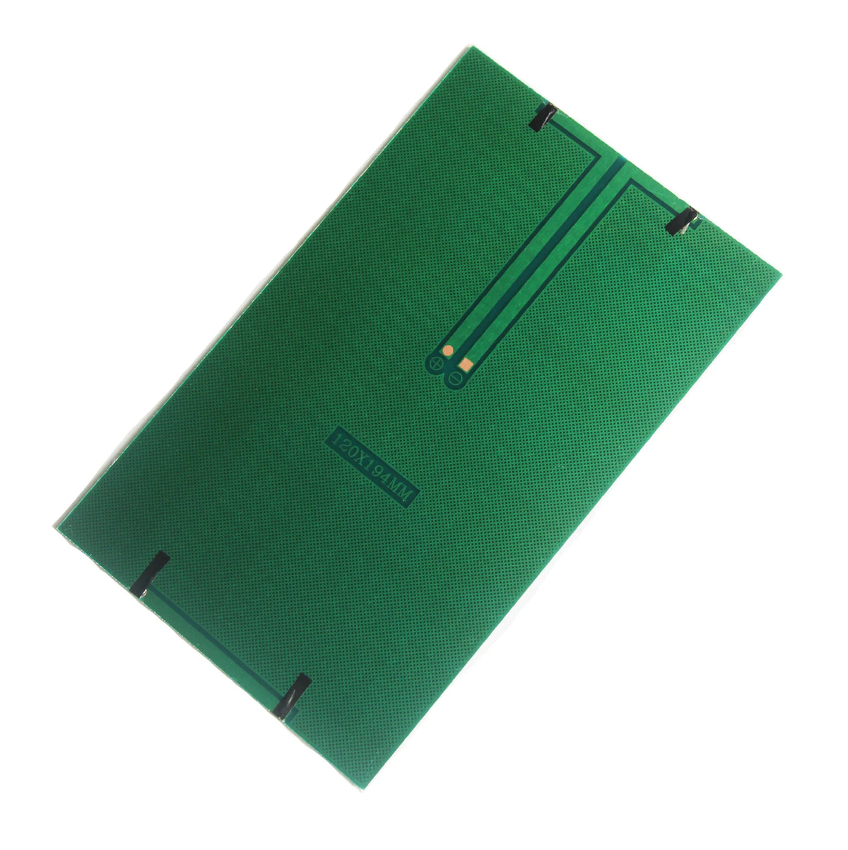 Rear green backing and terminal leads