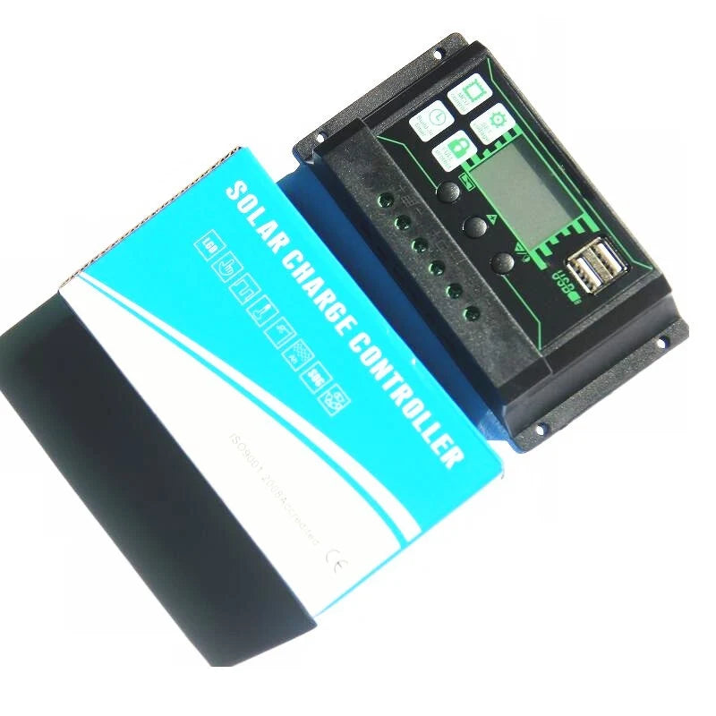 Side terminal view of black controller