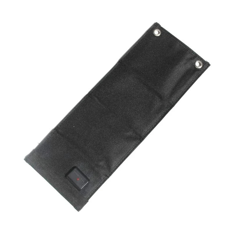 Black fabric rear of the solar charger