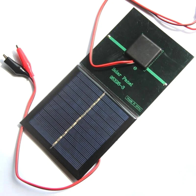 Front and rear views of a square mini solar panel