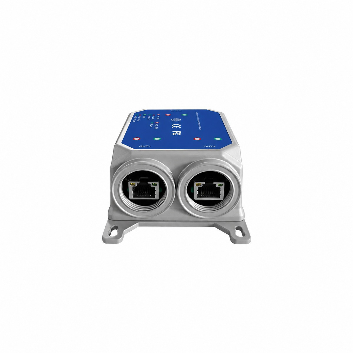Two output ports on the outdoor 1-to-2 PoE extender