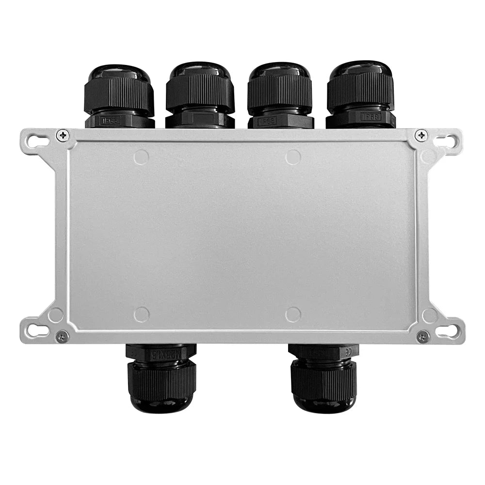Rear enclosure and mounting tabs of the outdoor PoE extender