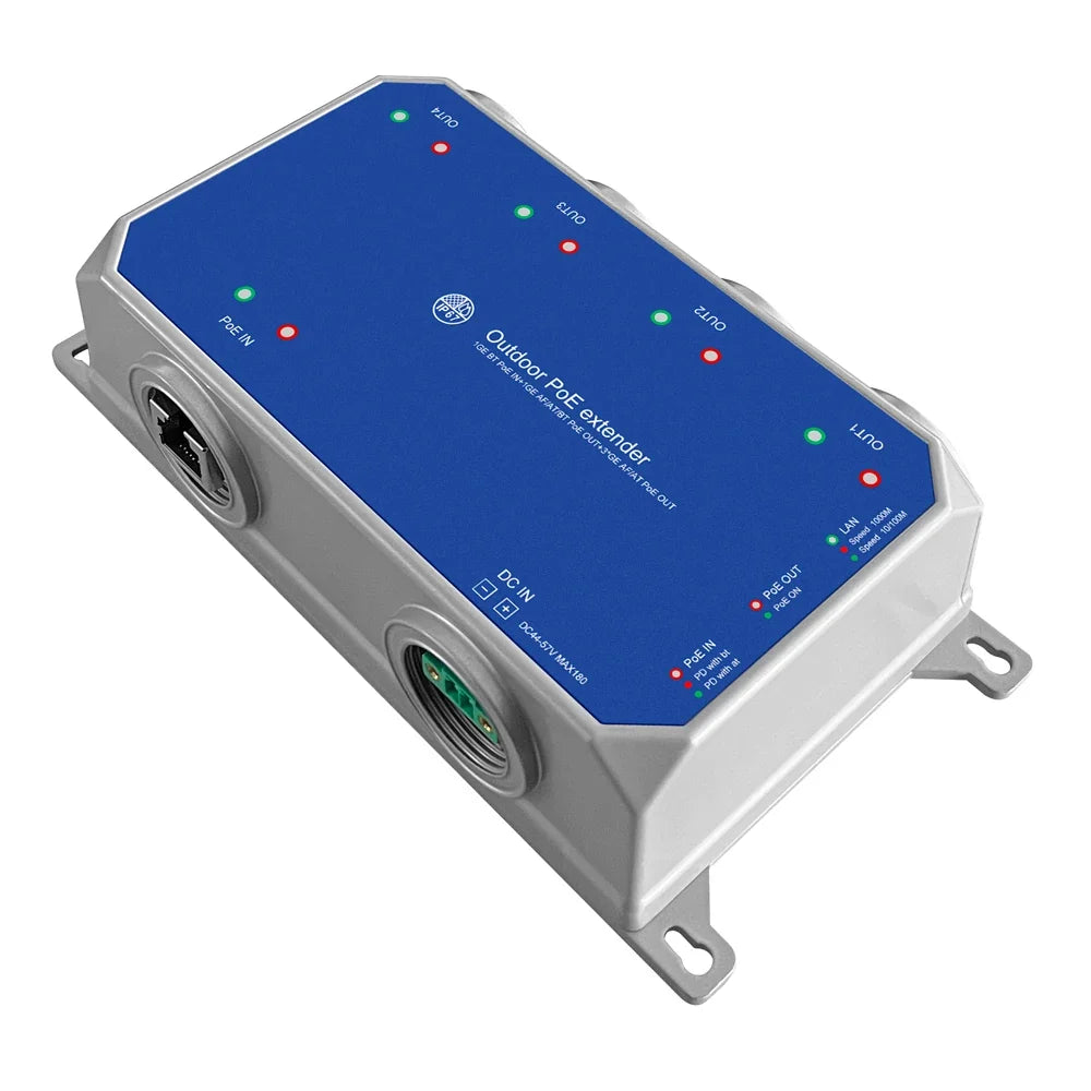PoE input and DC terminal side of the outdoor extender