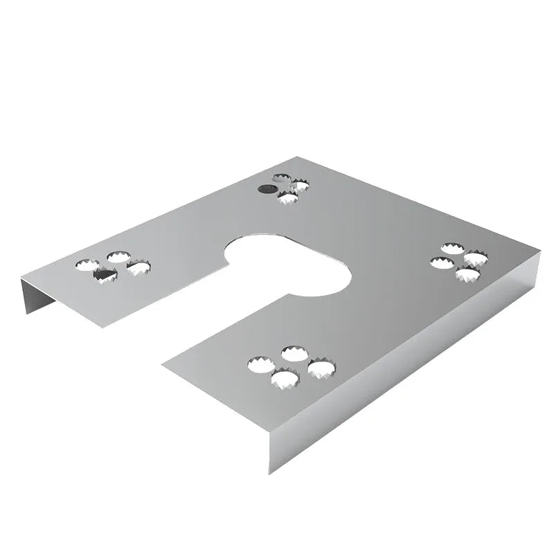 Angled view of a formed PV grounding washer with raised contact points