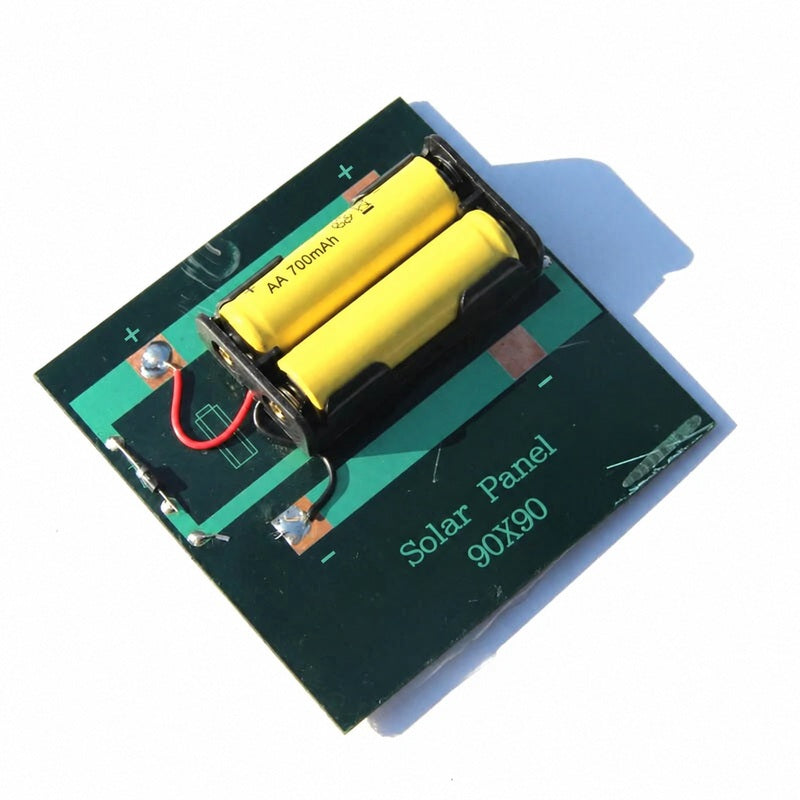 1W 4V Solar AA Charger for Two Rechargeable Cells - aa filled detail view