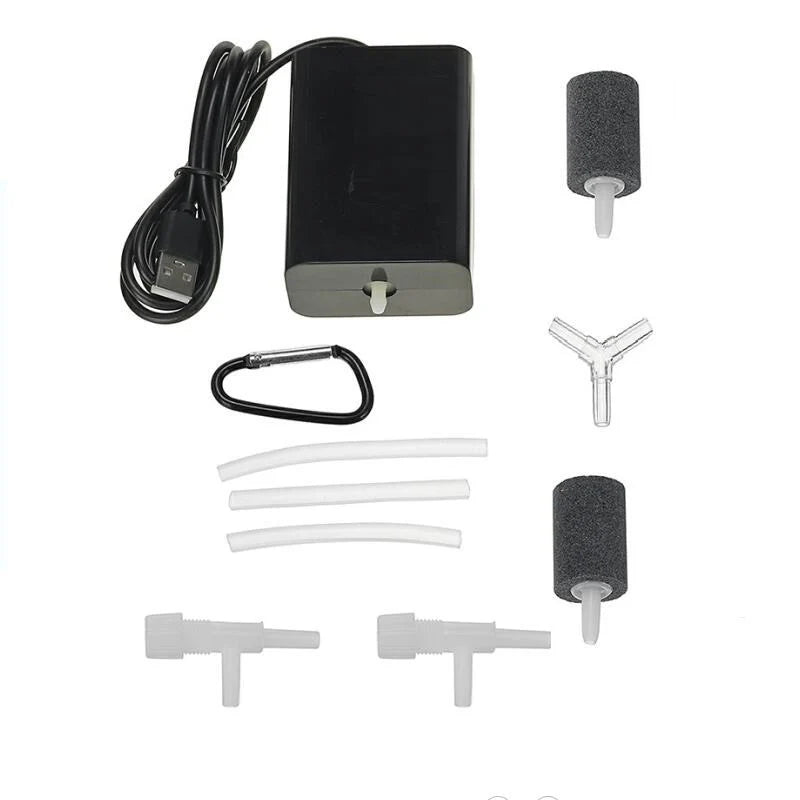 Air pump, two air stones, tubes and connectors