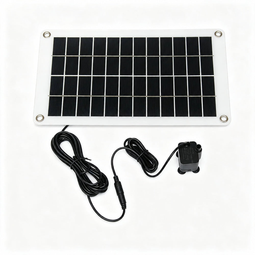 10W 12V Solar Fountain Pump Kit with 3m DC Cable - pump overview view