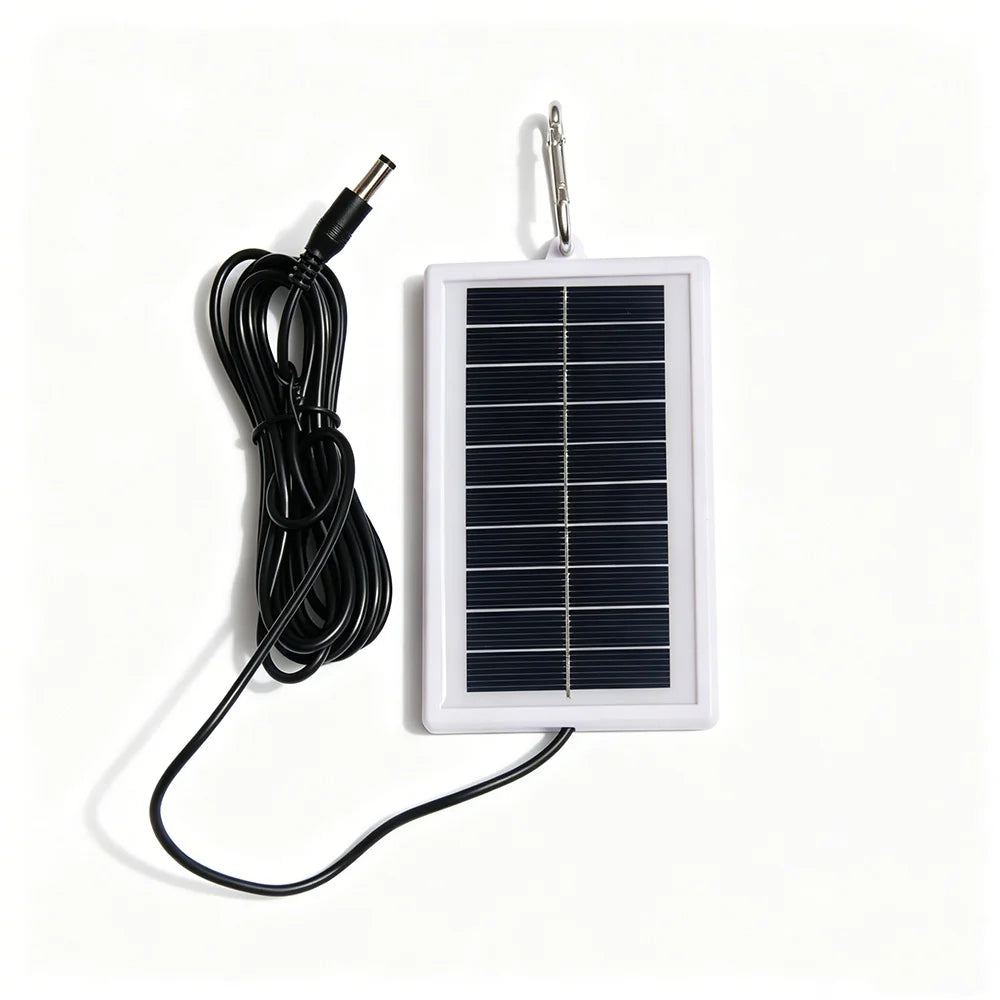 1W 5V white framed solar panel with DC5521 cable and carabiner