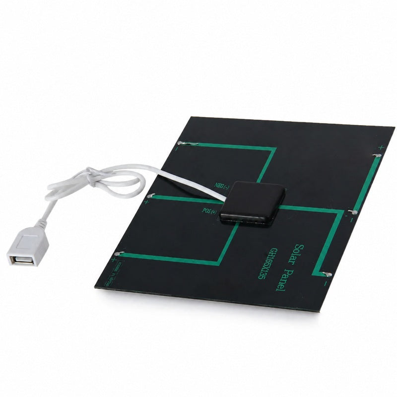 3.5W 6V USB Solar Panel, 165 × 135mm - usb angled view
