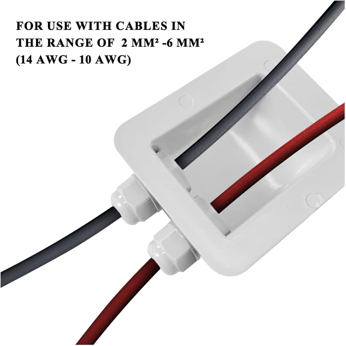 White solar cable entry gland for 2 mm2 to 6 mm2 cables