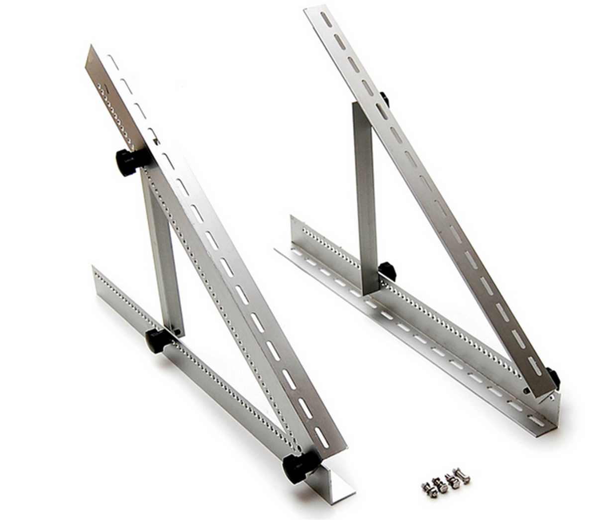 Adjustable aluminum solar panel tilt mounting brackets with hardware