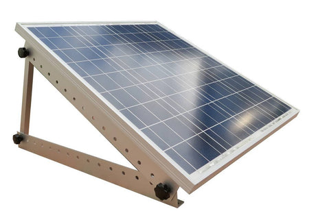 Adjustable solar panel tilt mounting bracket on white background