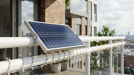 Balcony solar lights vs balcony solar panels on a UK apartment balcony