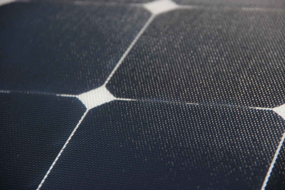 Close up of textured monocrystalline solar cell surface