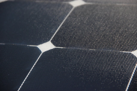 Close up of textured monocrystalline solar cell surface
