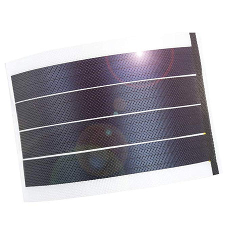 Flexible solar panel with textured surface on white background