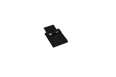 Folded portable black solar charger with attached connector cable