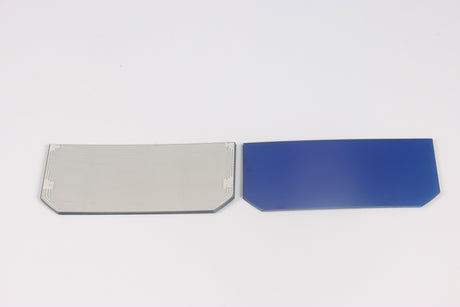 Front and back side of cut solar cell pieces