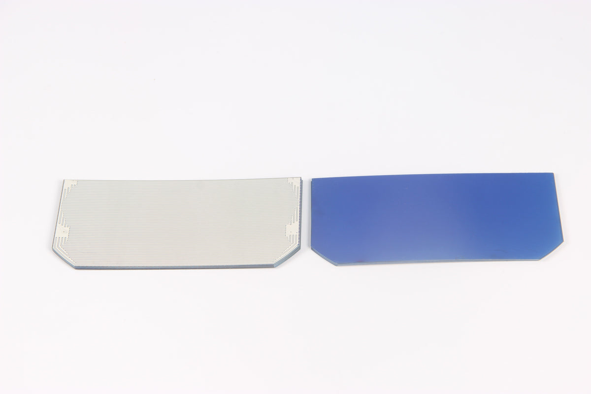 Front and back side of high efficiency cut solar cells