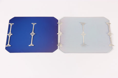 Front and back view of high efficiency solar cells