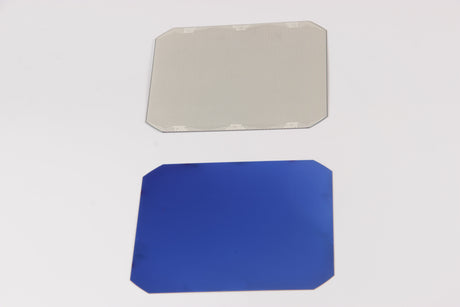 Front and rear side view of high efficiency monocrystalline solar cells