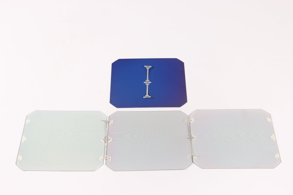 High efficiency solar cells shown on a plain white studio background
