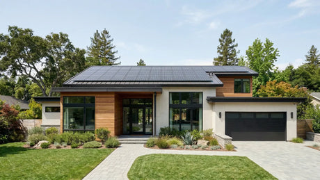 Rooftop solar panels on a modern home showing how solar energy works