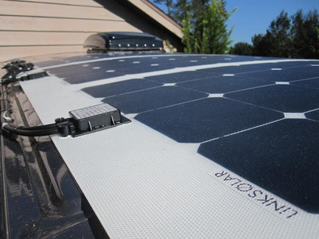 LinkSolar flexible solar panel installed on camper van roof
