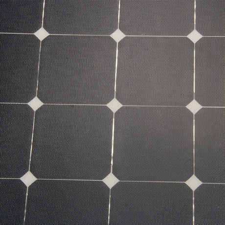 Monocrystalline solar cell close up with textured ETFE surface