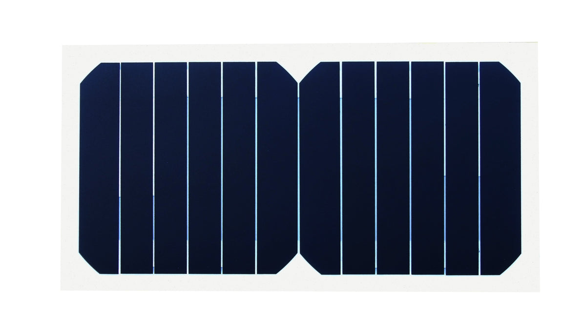 Small rectangular mini solar panel with dark blue cells