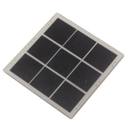 Square glass mini solar panel module on isolated white background
