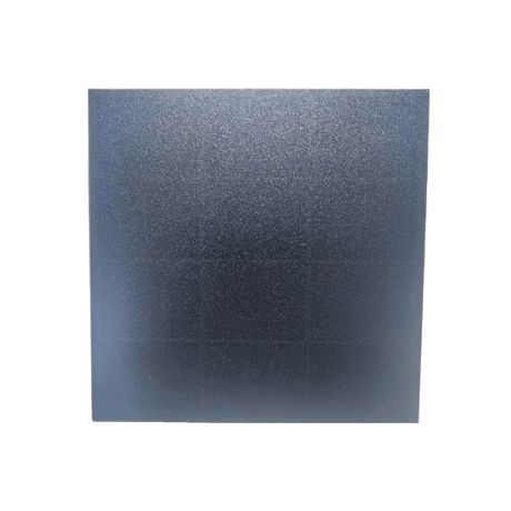 Square mini solar panel with a dark textured surface on a white background.