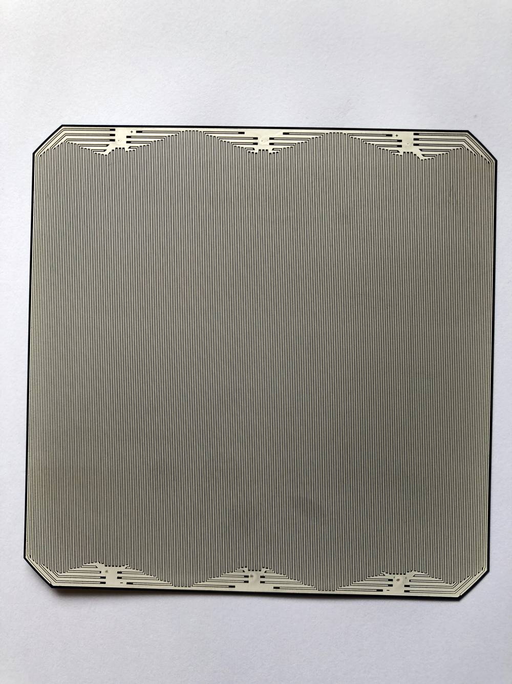 Rear of a back-contact solar cell with all metal contact fingers on the back surface