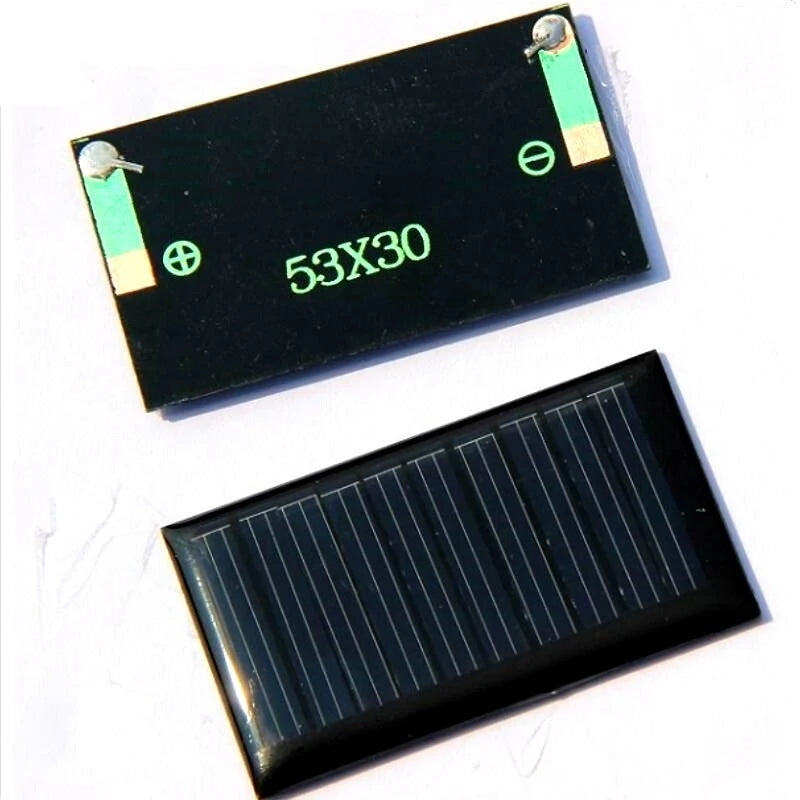 0.15W mini solar panel — front and rear views