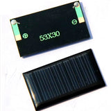 0.15W mini solar panel — front and rear views