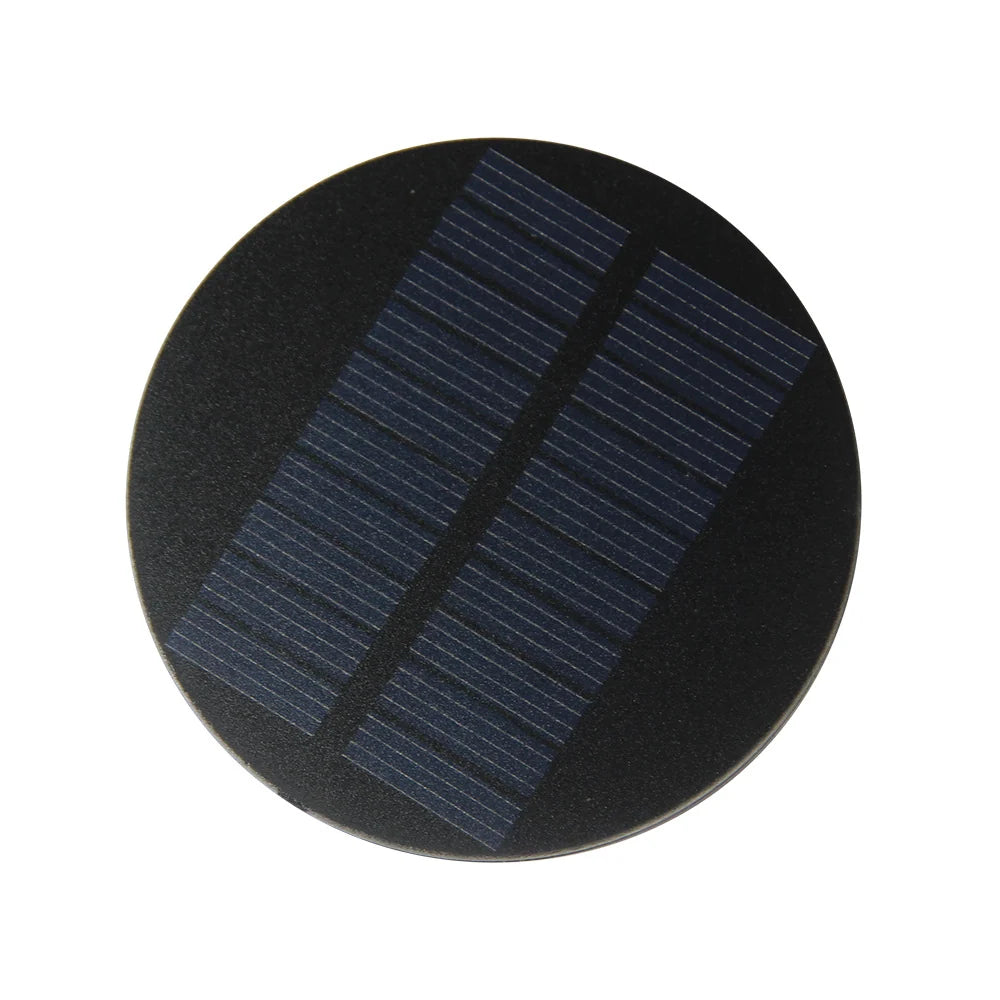 0.35W 5V Round Mini Solar Panel, 70mm DIY Module — round cell face