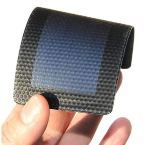 0.3W flexible solar panel — curved thin film panel in hand