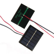 0.3W mini solar panel — front and rear wired solar cell