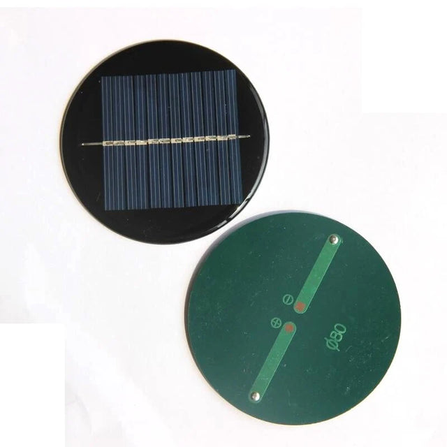 0.5W 80mm round solar module — round front and rear