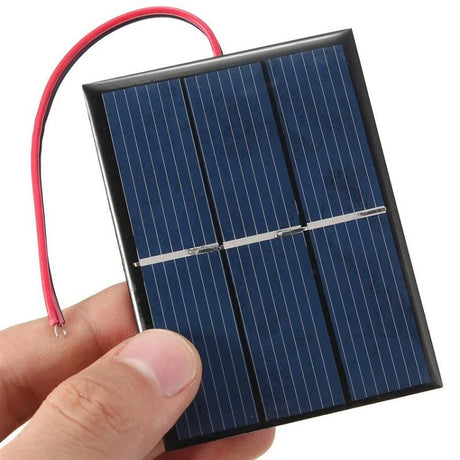 0.65W 0.65W mini solar panel — wired panel held for scale