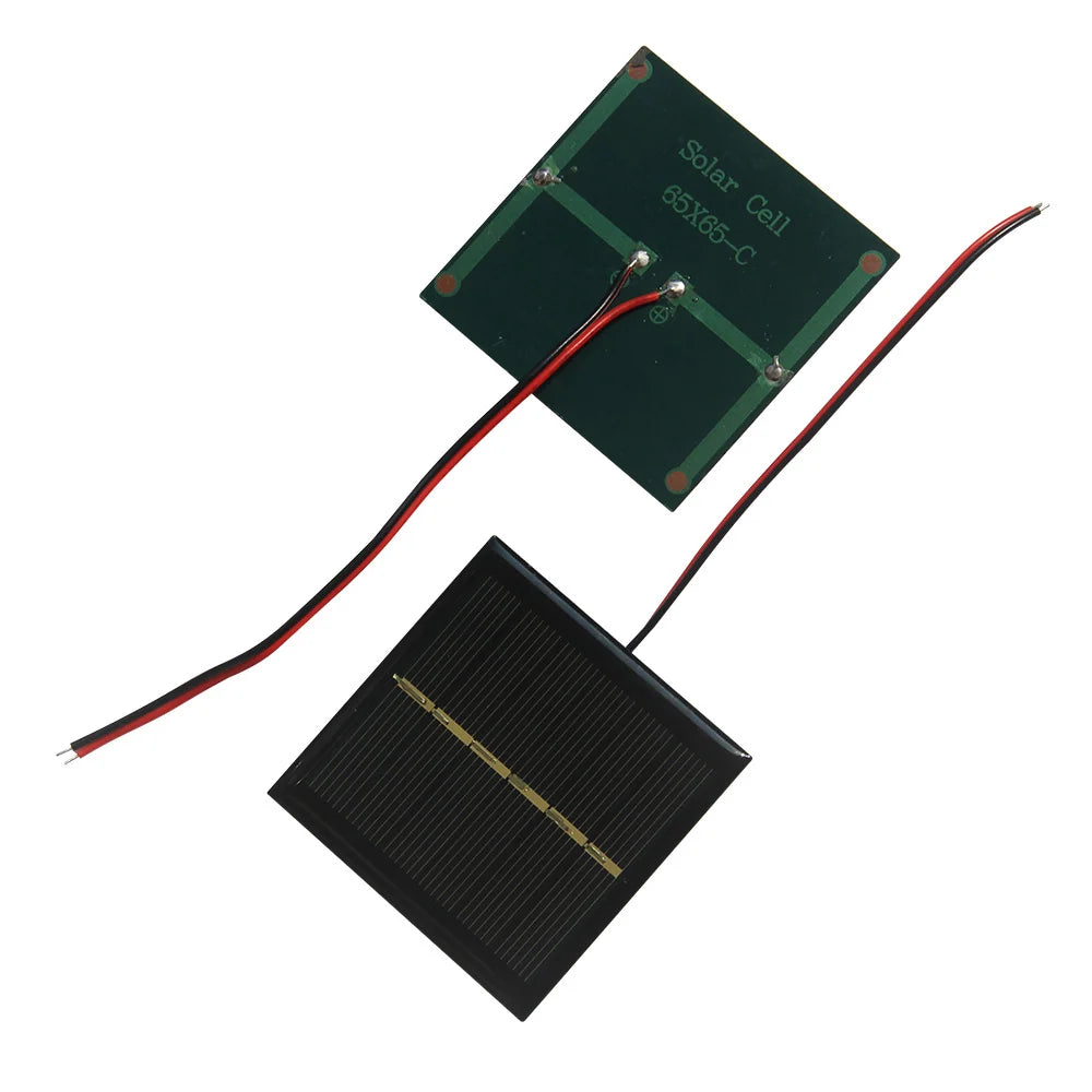 0.6W 0.6W mini solar panel — front and rear with flying leads